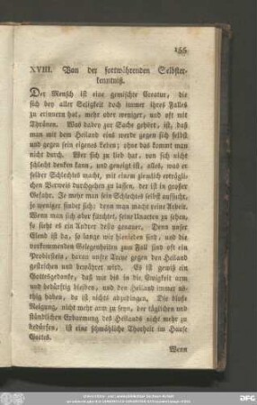 XVIII. Von der fortwährenden Selbsterkenntniß.