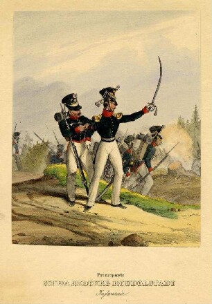 Uniformbild, Soldaten der Infanterie vom Fürstentum Schwarzburg Rudolstadt