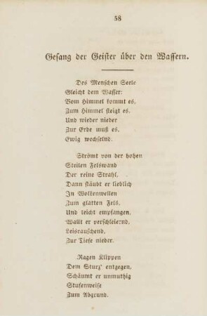 Gesang der Geister über den Wassern.