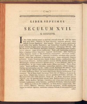 Liber Septimus. Seculum XVII