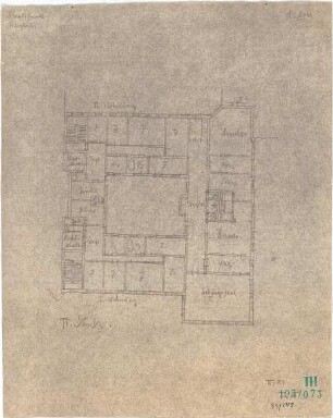 Fischer, Theodor; Würzburg, Münsterplatz; Sparkasse - Grundriss 2. OG