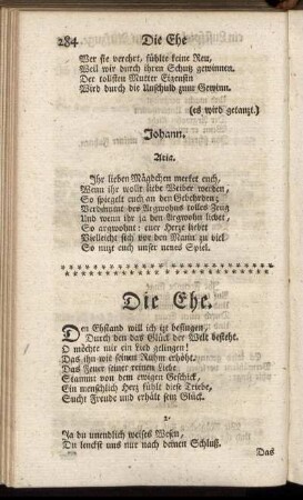 Die Ehe. - An Doris.