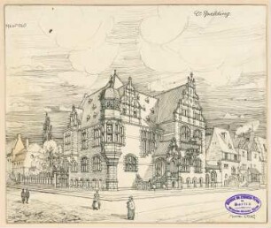 Rathaus, Bonn-Poppelsdorf Monatskonkurrenz Juli 1894: Perspektivische Ansicht