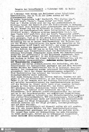 Zeugnis der Betroffenheit : 7. Oktober 1989 in Berlin