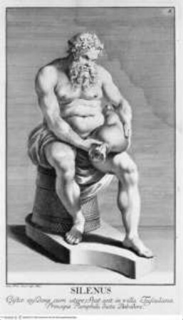 Statuae insigniores a Io. Iust. Preislero in Italico itenere delineatae, Norimbergae : Ge. Mart. Preisler, 1736Taf. 4: Silenus - J.J. Preisler, Statue insigniores