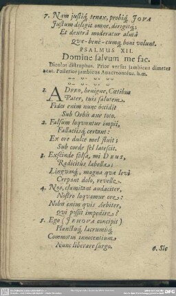 Psalmus XII. Domine salvum me fac