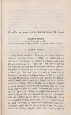 603-645 Propyläen zu einer Theologie des classischen Alterthums : zweiter Artikel
