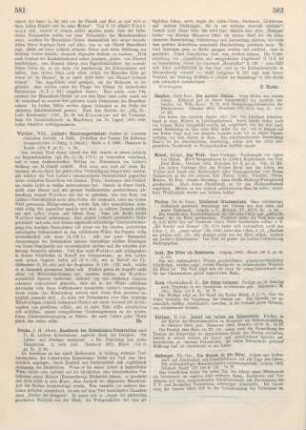 581-582 [Rezension] Fricke, J. H. Albert, Handbuch des Katechismus-Unterrichtes; 1. Bd.
