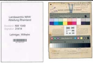 Entnazifizierung Wilhelm Lehniger , geb. 10.09.1892 (Verlagsangestellter)