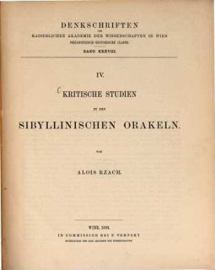 Kritische Studien zu den sibyllinischen Orakeln