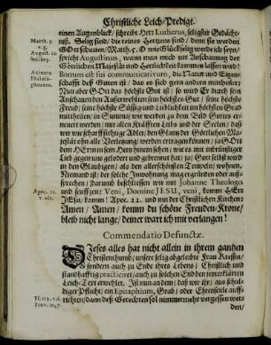 Commendatio Defunctæ.