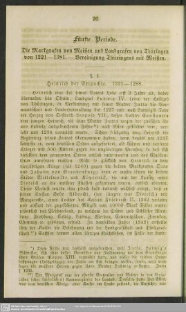 Fünfte Periode. Die Markgrafen von Meißen und Landgrafen von Thüringen von 1221 - 1381 - Vereinigung Thüringens mit Meißen