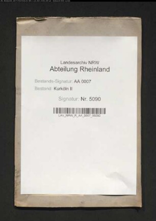 Ermittlungen des Registrators Johann Burmann über das Kollationsrecht an der Kapelle vor Sinzig