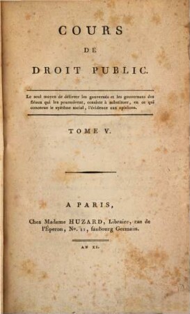 Cours de droit public, 5