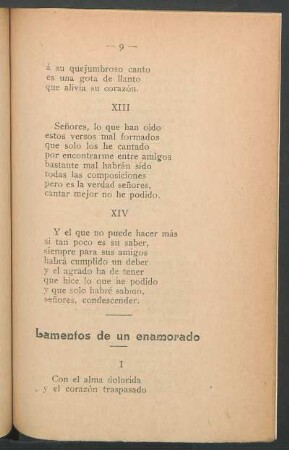 Lamentos de un enamorado