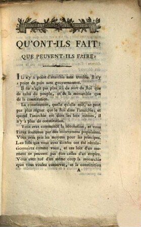 Considerations sur la paix publique
