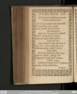Psalmus XI. In Domino confido, quomodo dicitis animae meae.