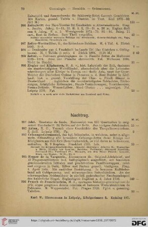 Nachtrag (Nr. 991 - 1031)