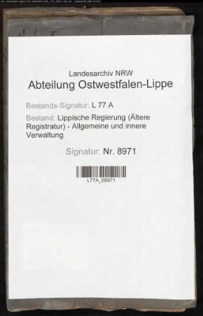 Förderung des Landgestüts und der Pferdezucht, Bd. 1