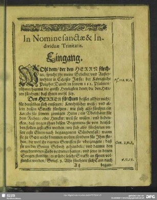 Leichenpredigt : Eingang. Textus. Predigt. Tractatio. Usus