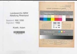 Entnazifizierung Adam Koeth , geb. 09.07.1894 (Kaufmaennischer Angestellter)