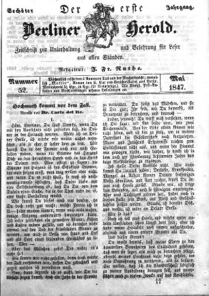 Nummer 52, Mai 1847