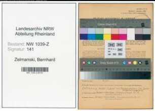 Entnazifizierung Bernhard Zelmanski , geb. 29.10.1920 ()