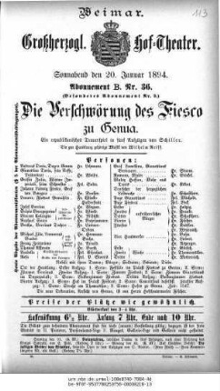 Die Verschwörung des Fiesco zu Genua