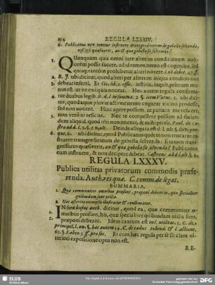 Regula LXXXV. Publica utilitas privatorum commodis praeferenda
