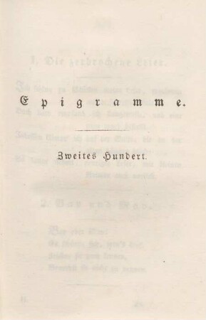 Epigramme. Zweites Hundert
