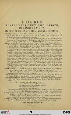 I. Musiker (Nr. 1-312)