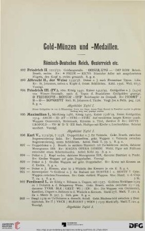 Gold-Münzen und –Medaillen (Nr. 892-2274)