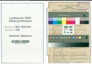 Entnazifizierung Marianne Diedrichs , geb. 13.01.1920 (Sekretaerin)