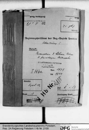 Personalien der höheren Führer der freiwilligen Feuerwehr