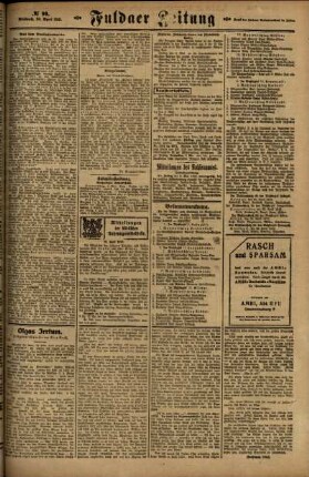 Zweite Ausgabe vom Mittwoch, den 30. April 1919.