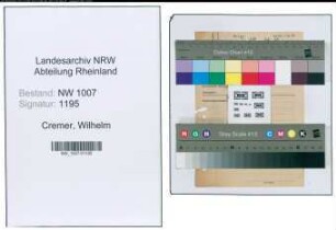Entnazifizierung Wilhelm Cremer , geb. 02.03.1896 (Metzger)