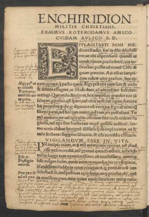 Enchiridion Militis Christiani.