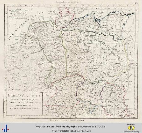 Germania antiqua ex varia Scriptorum auctoritate descripta, nec non in diversos populos dictincta, quoad licuit.