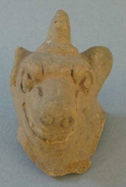 Animal head made of clay