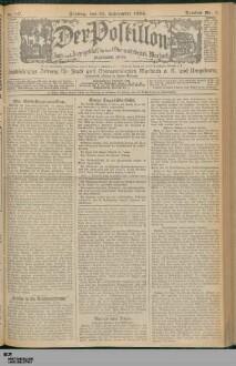 Der Postillon : Amts- und Anzeigeblatt für den Oberamtsbezirk Marbach : unabhängige Zeitung für Stadt und Oberamtsbezirk Marbach a.N. und Umgebung
