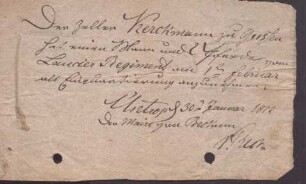 Militärische Dienstscheine von Heinrich Kerckmann