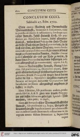 [Abschnitt 5 (Conclusum CCCCI – Conclusum D)]