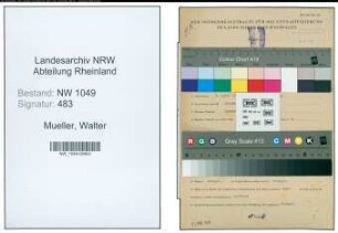 Entnazifizierung Walter Mueller , geb. 09.04.1894 ()