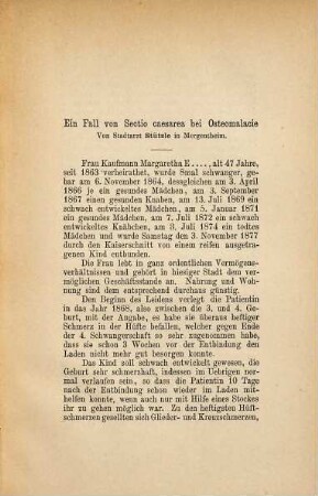 Ein Fall von Sectio caesarea bei Osteomalacie