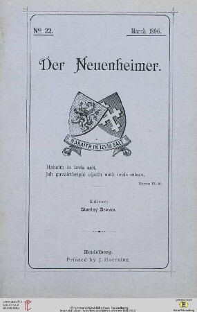 Der Neuenheimer: the magazine of Neuenheim College, Heidelberg, Germany