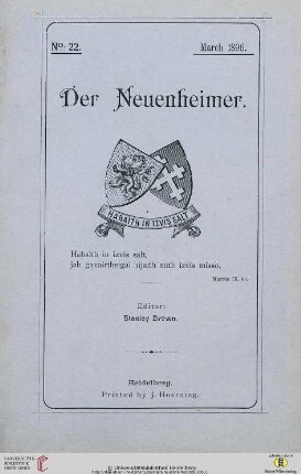 Der Neuenheimer: the magazine of Neuenheim College, Heidelberg, Germany