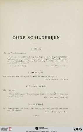 Oude Schilderijen (Nr. 173-211)