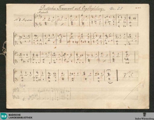 Requiems - JWK Mus.Ms. 23 : Coro unisono, org; d; StrK WoO 6.18