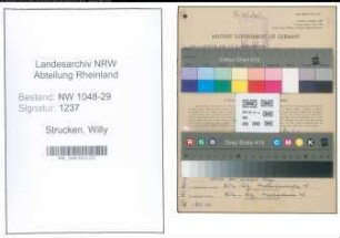Entnazifizierung Willy Strucken , geb. 13.08.1912 (Angestellter)