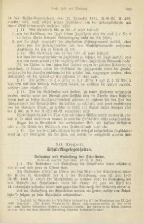 XII. Abschnitt. Schul-Angelegenheiten